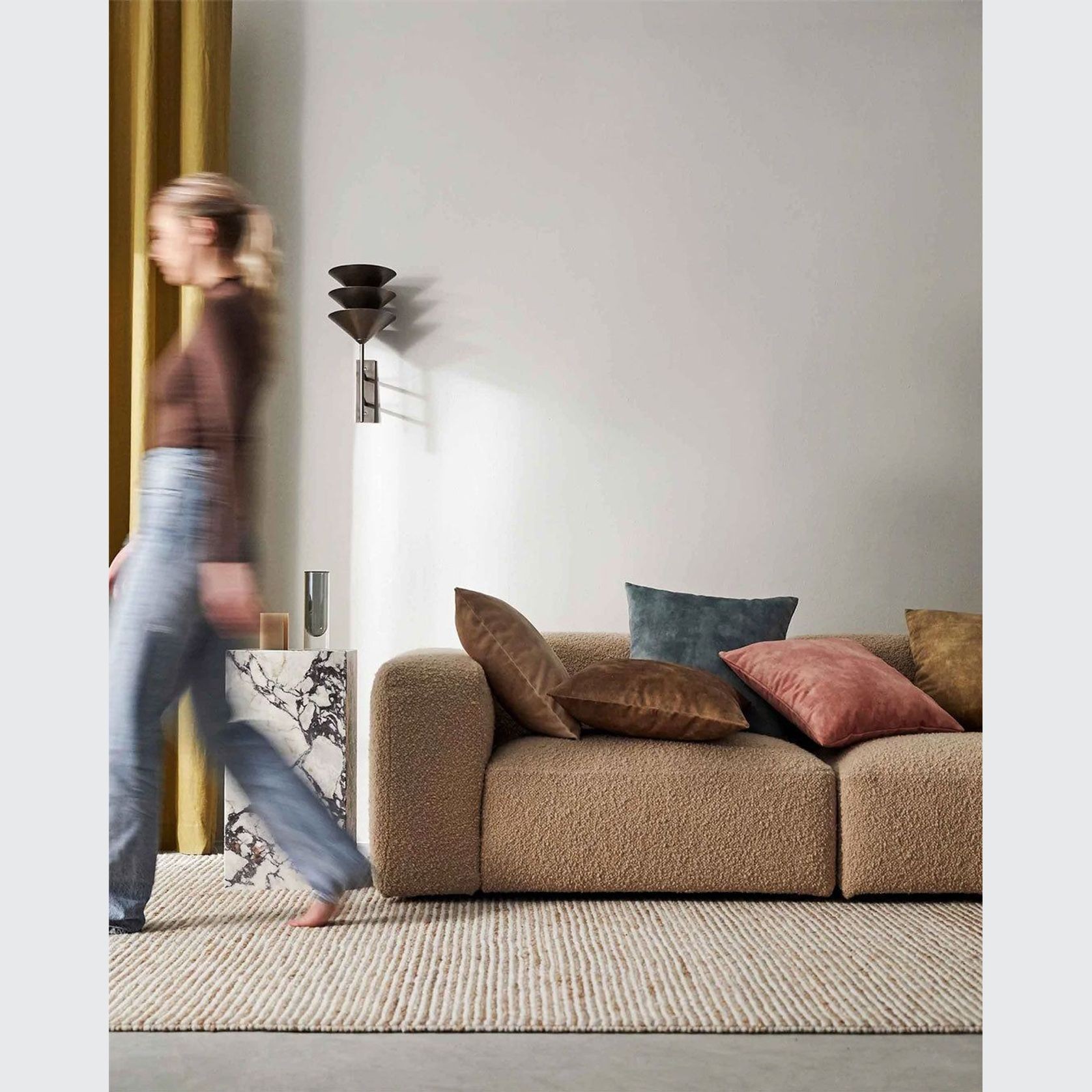 Weave Home Ava Velvet Cushion - Aqua | 50 x 50cm gallery detail image