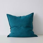 Weave Home European Linen Como Cushion - Teal | Three Sizes gallery detail image
