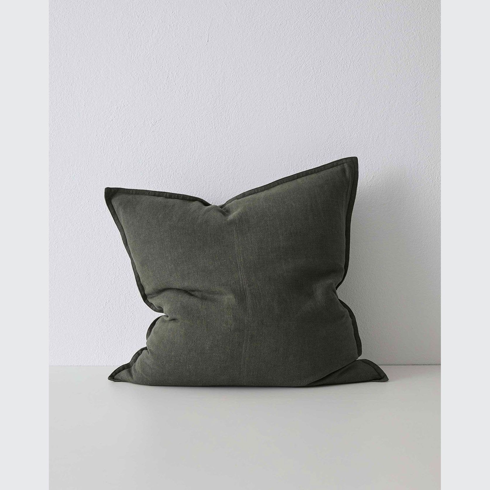 Weave Home European Linen Como Cushion - Khaki | Three Sizes gallery detail image