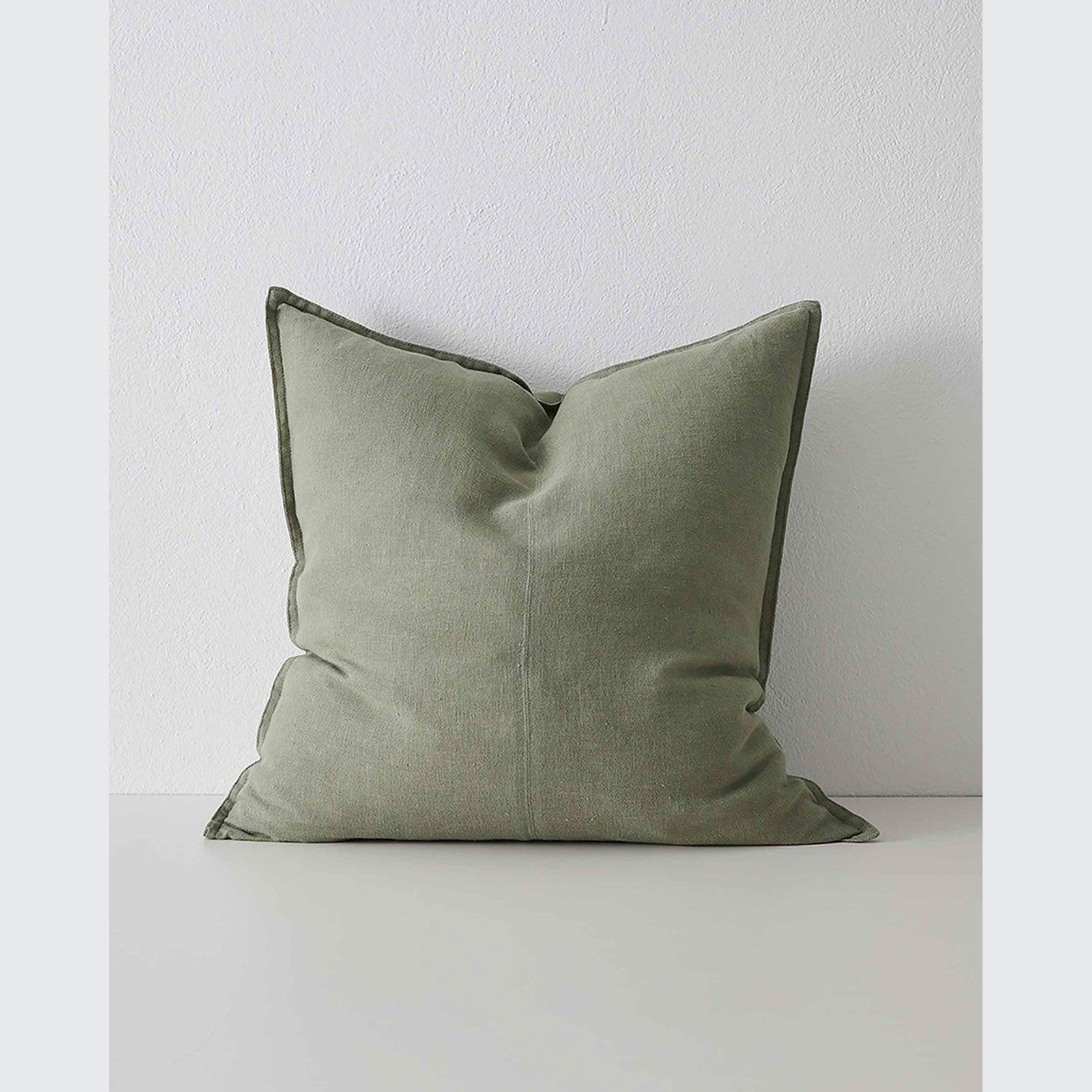 Weave Home European Linen Como Cushion - Olive | Three Sizes gallery detail image