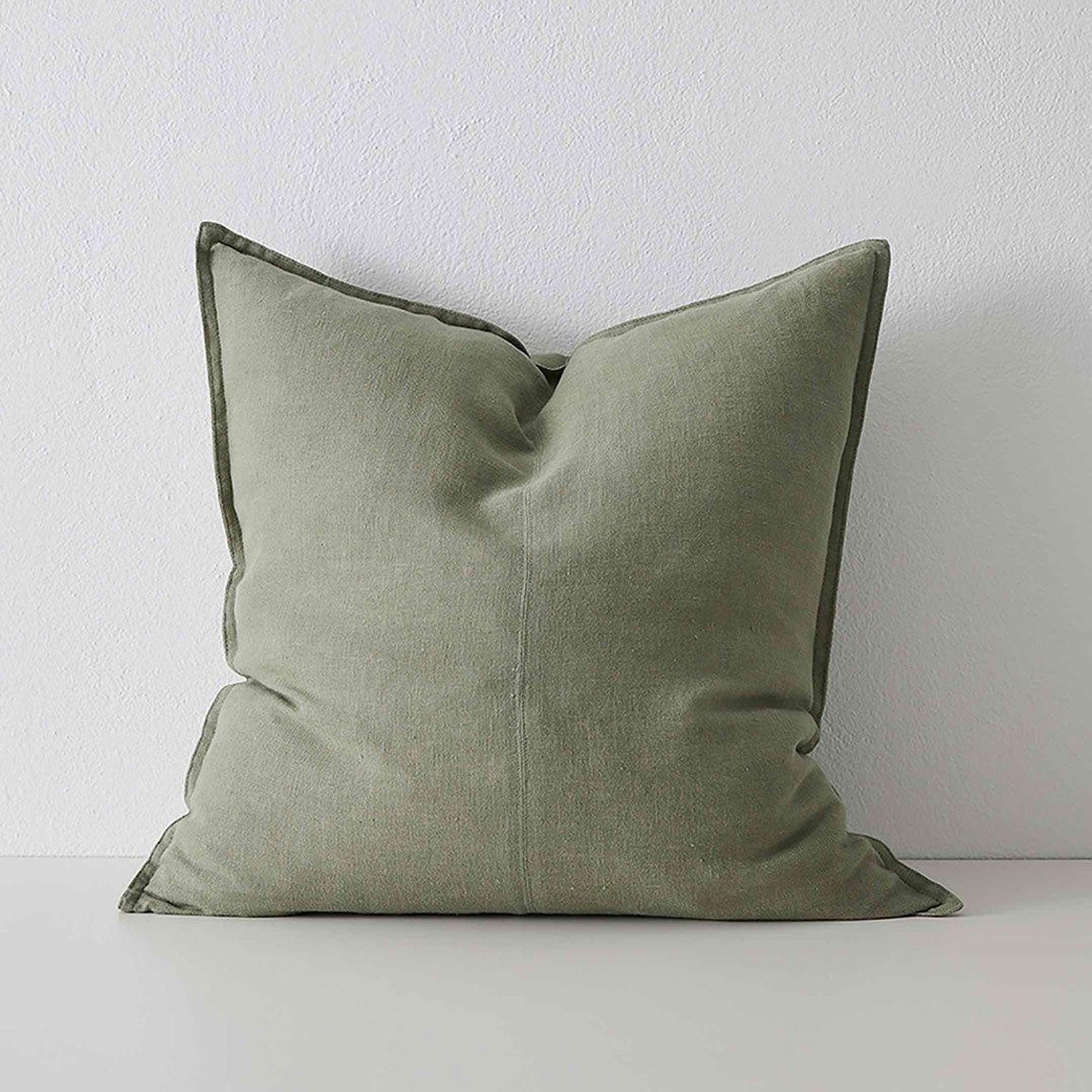 Weave Home European Linen Como Cushion - Olive | Three Sizes gallery detail image
