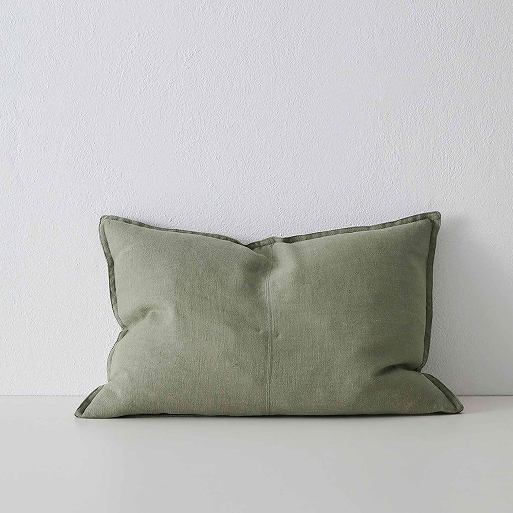 Weave Home European Linen Como Cushion - Olive | Three Sizes gallery detail image