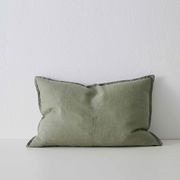 Weave Home European Linen Como Cushion - Olive | Three Sizes gallery detail image