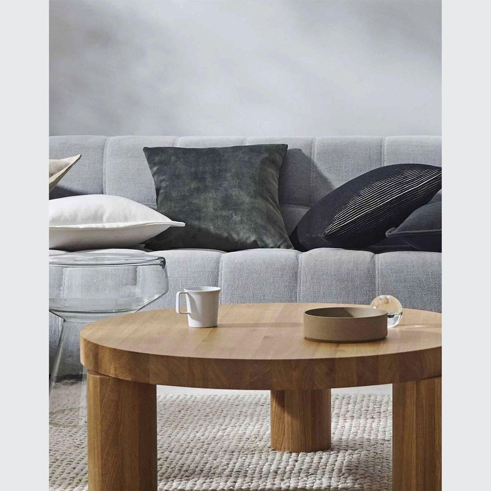 Weave Home Ava Velvet Cushion - Coal | 50 x 50cm gallery detail image