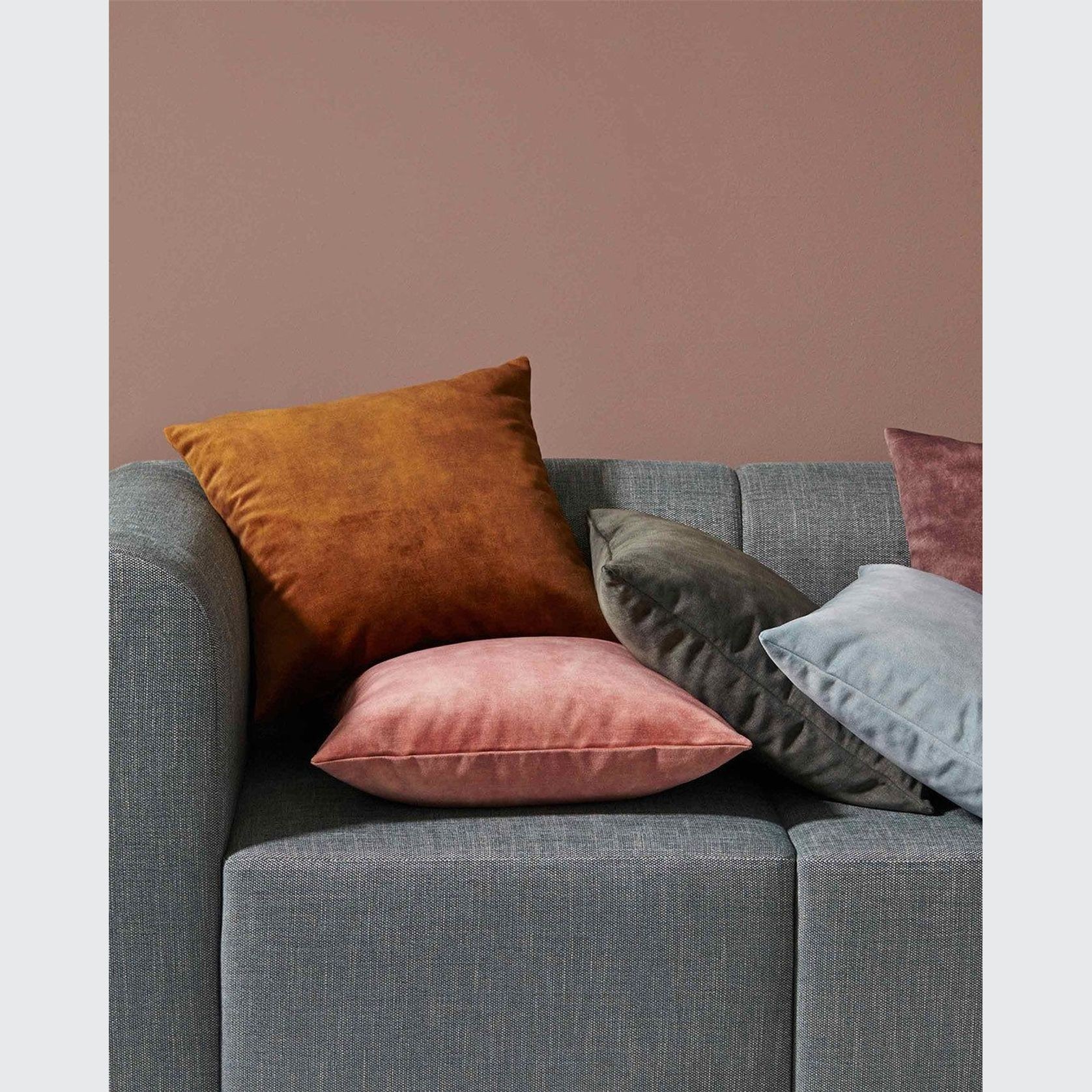 Weave Home Ava Velvet Cushion - Ochre | 50 x 50cm gallery detail image