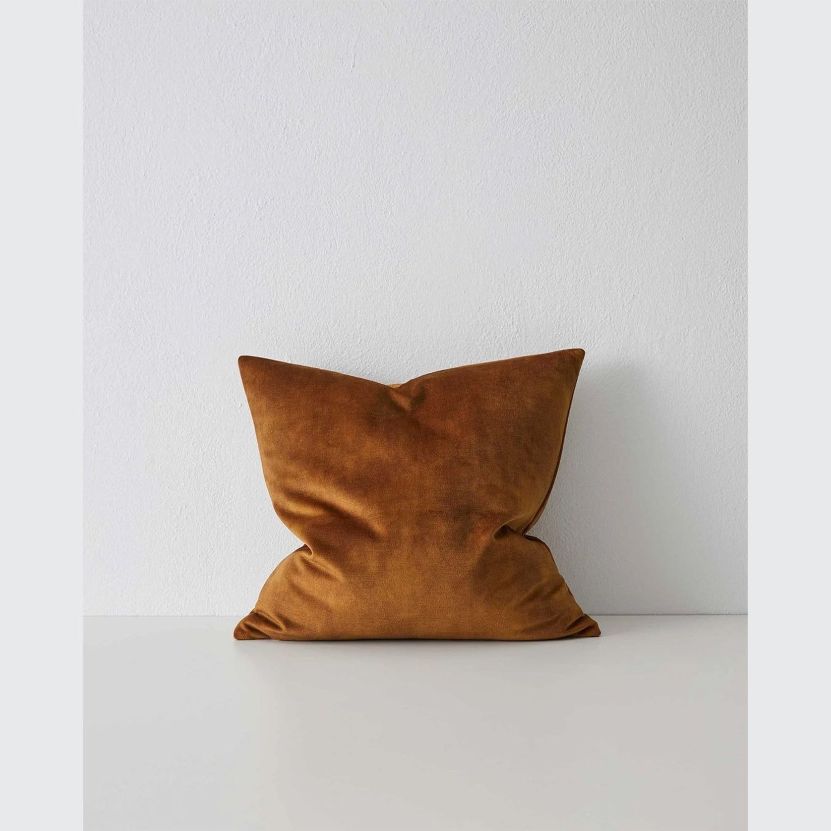 Weave Home Ava Velvet Cushion - Ochre | 50 x 50cm gallery detail image