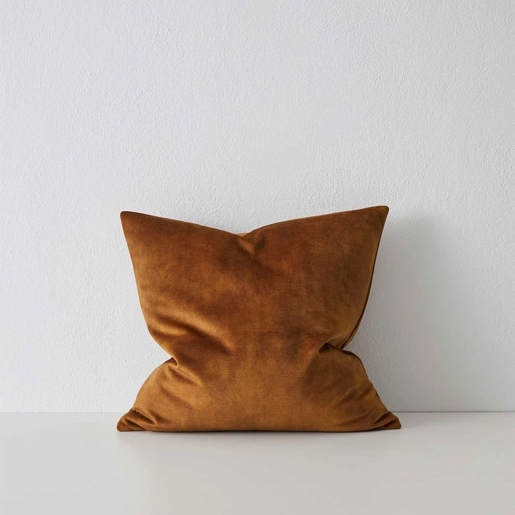 Weave Home Ava Velvet Cushion - Ochre | 50 x 50cm gallery detail image