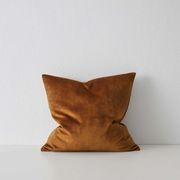 Weave Home Ava Velvet Cushion - Ochre | 50 x 50cm gallery detail image