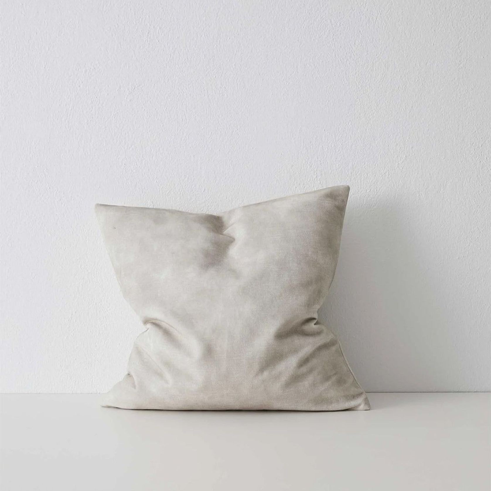 Weave Home Ava Velvet Cushion - Ecru | 50 x 50cm gallery detail image