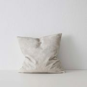 Weave Home Ava Velvet Cushion - Ecru | 50 x 50cm gallery detail image