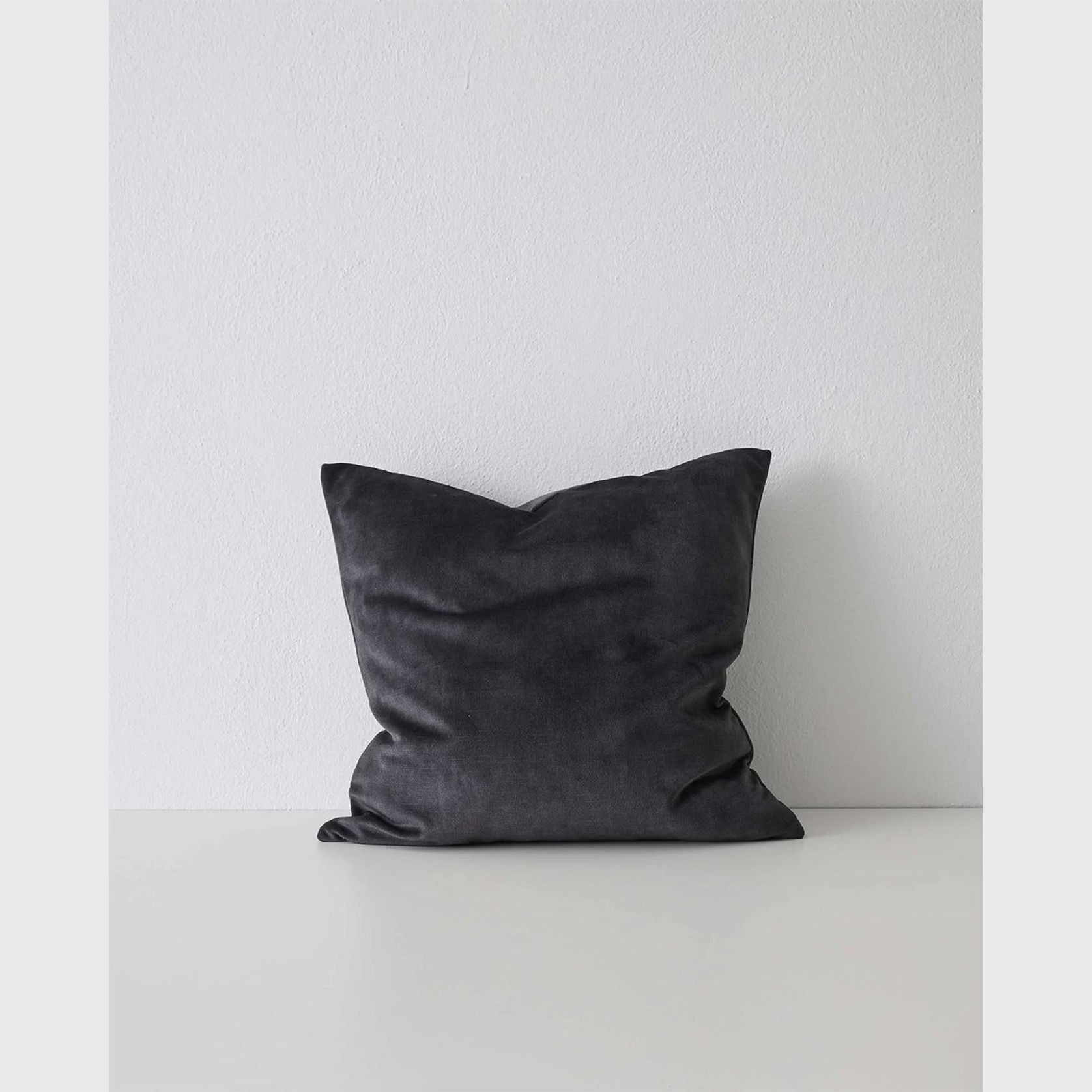 Weave Home Ava Velvet Cushion - Coal | 50 x 50cm gallery detail image