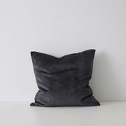 Weave Home Ava Velvet Cushion - Coal | 50 x 50cm gallery detail image