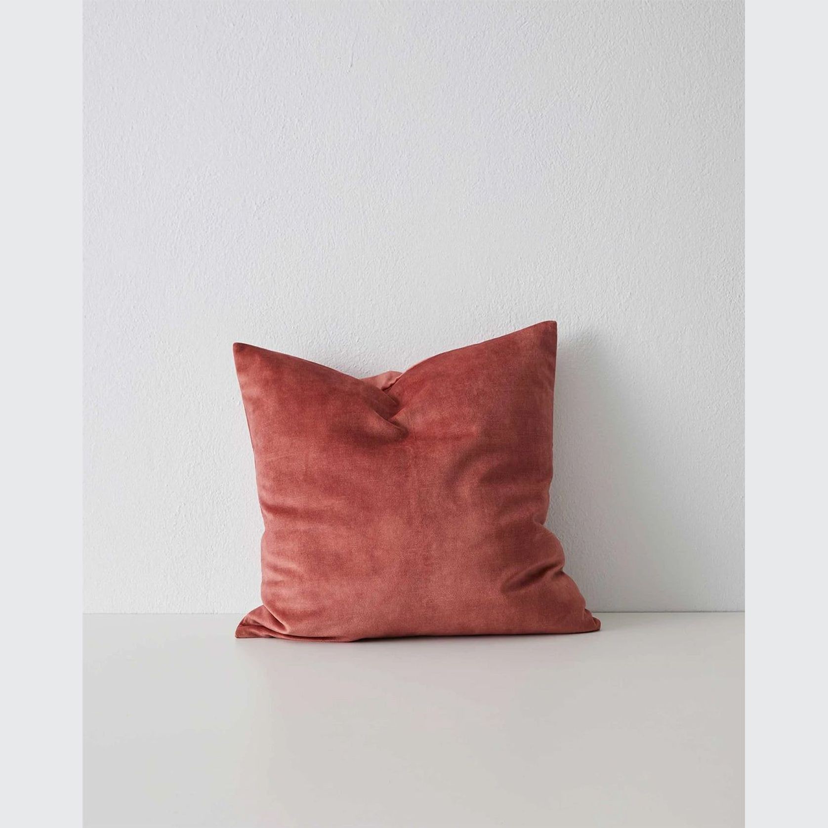 Weave Home Ava Velvet Cushion - Coral | 50 x 50cm gallery detail image