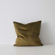 Weave Home Ava Velvet Cushion - Moss | 50 x 50cm gallery detail image