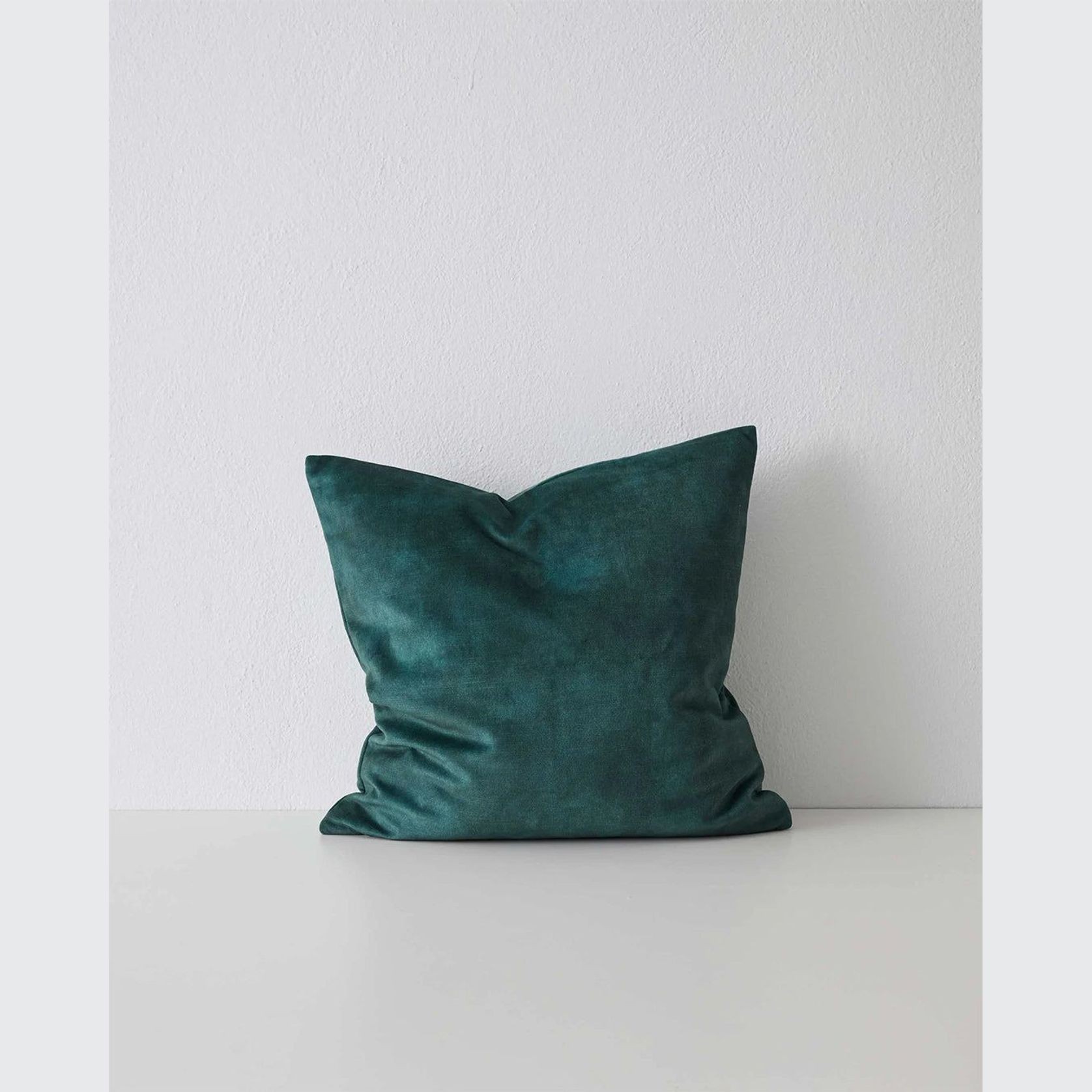 Weave Home Ava Velvet Cushion - Emerald | 50 x 50cm gallery detail image