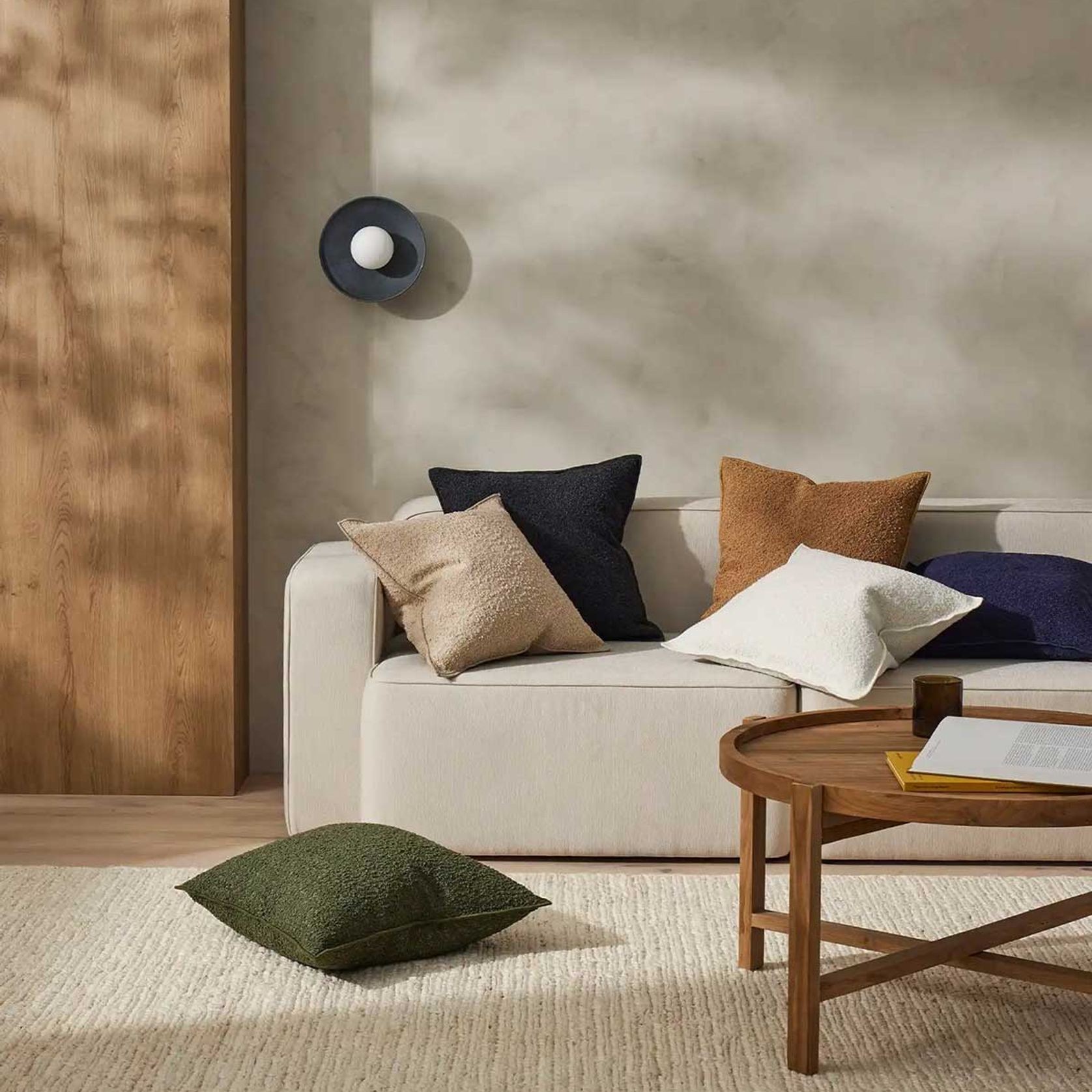 Weave Home Alberto Boucle Cushion - Ivory | 50 x 50cm gallery detail image