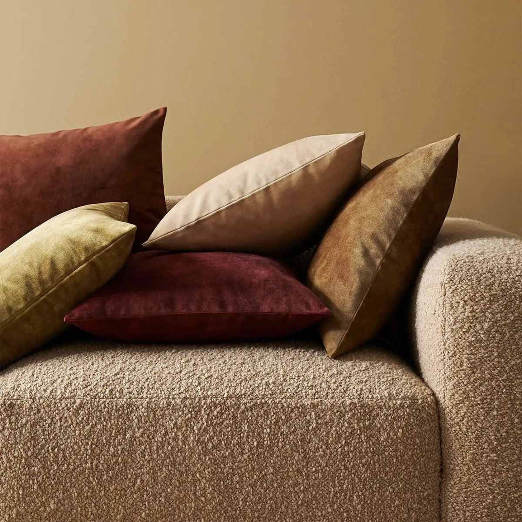 Weave Home Ava Velvet Cushion - Chartreuse | 50 x 50cm gallery detail image