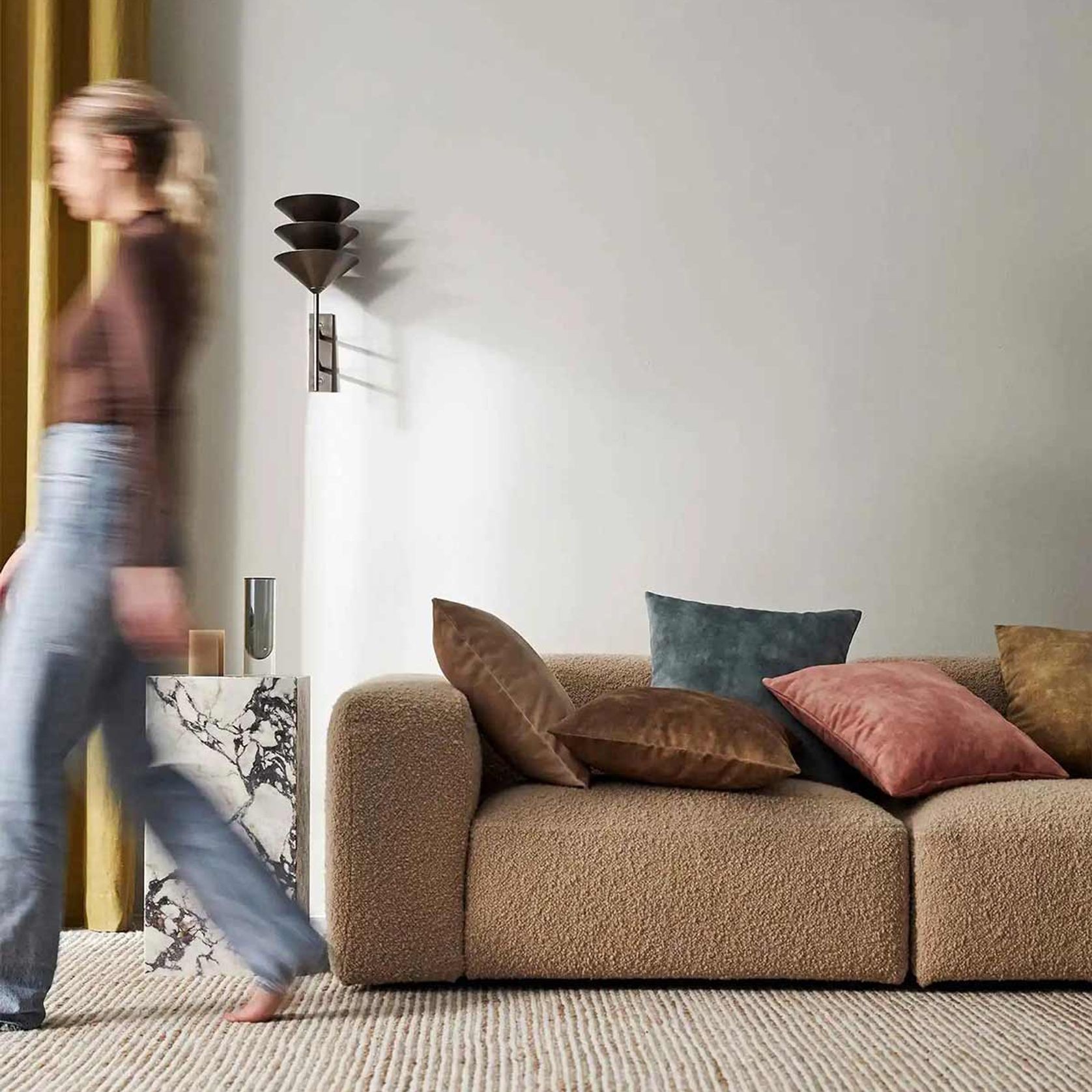 Weave Home Ava Velvet Cushion - Burnish | 50 x 50cm gallery detail image