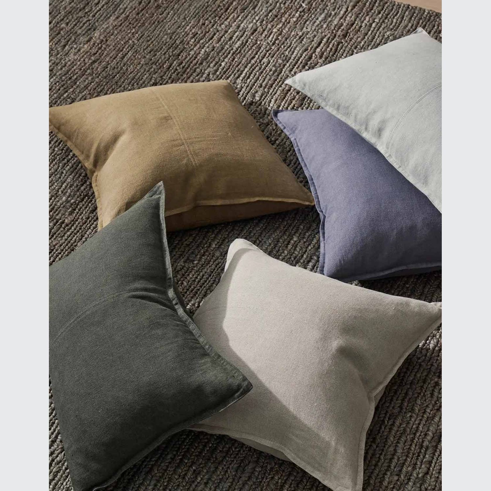 Weave Home European Linen Como Cushion - Smoke | Three Sizes gallery detail image