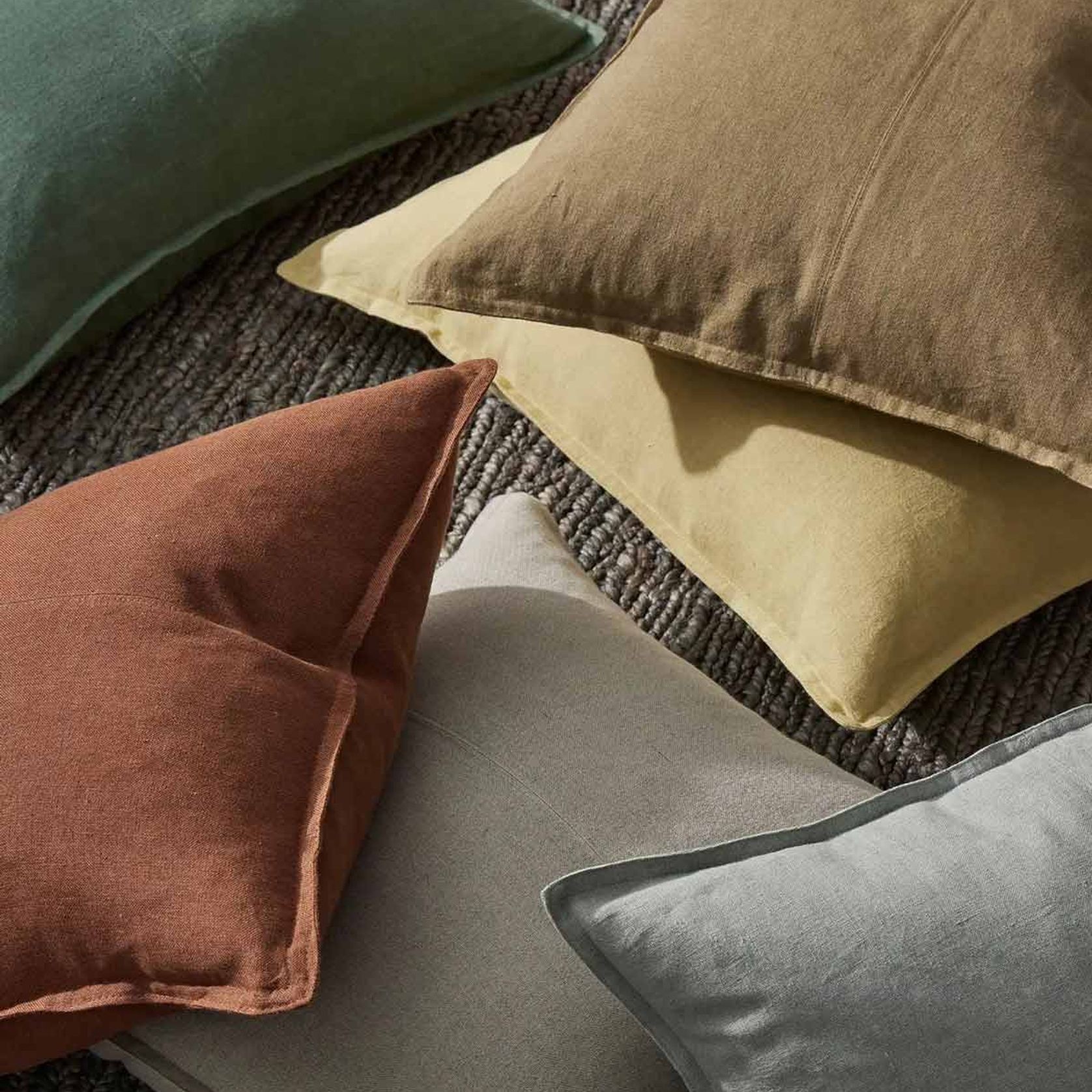 Weave Home European Linen Como Cushion - Tobacco | Three Sizes gallery detail image