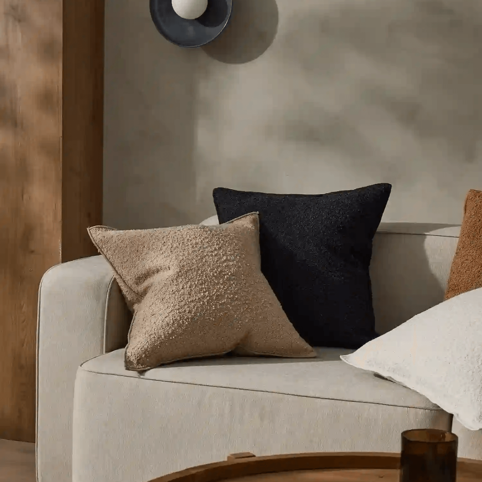 Weave Home Alberto Boucle Cushion - Nougat | 50 x 50cm gallery detail image