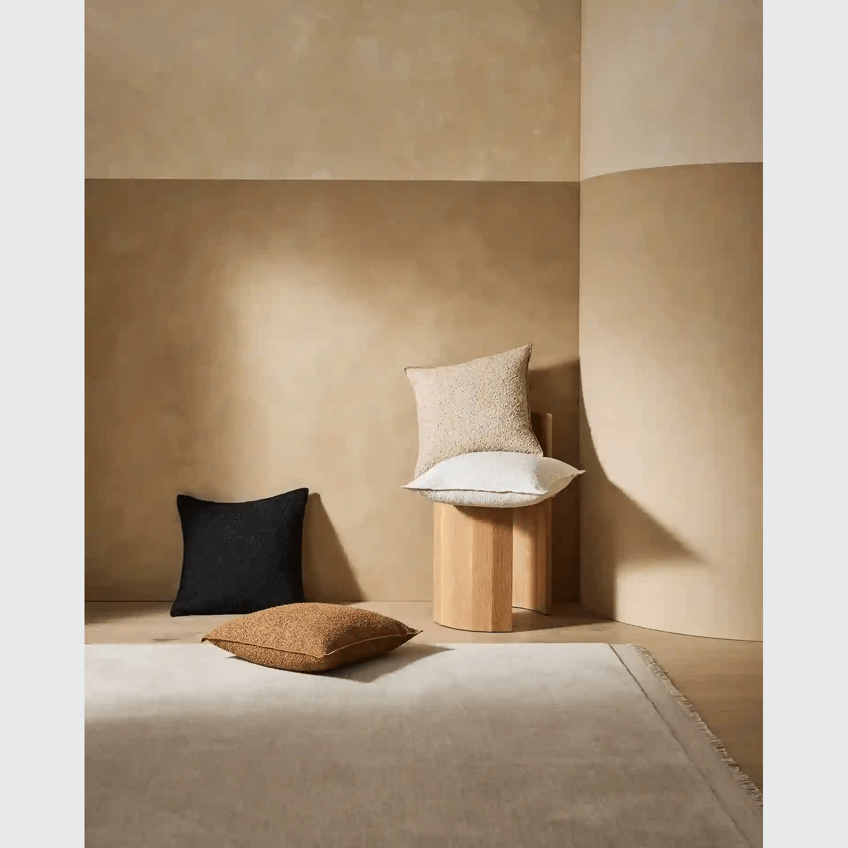 Weave Home Alberto Boucle Cushion - Nougat | 50 x 50cm gallery detail image