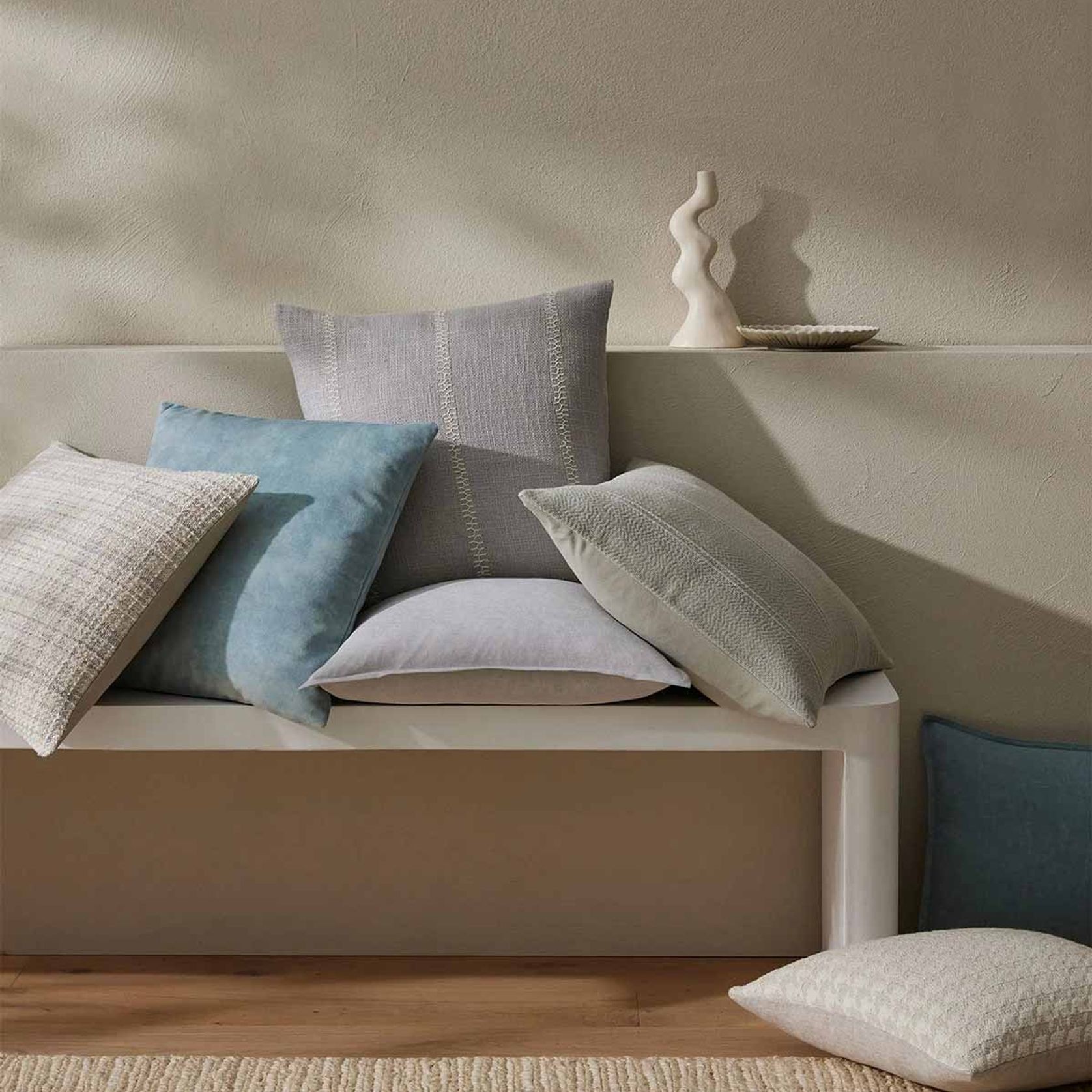 Weave Home Fiore Cushion - Breeze | Square and Lumbar gallery detail image