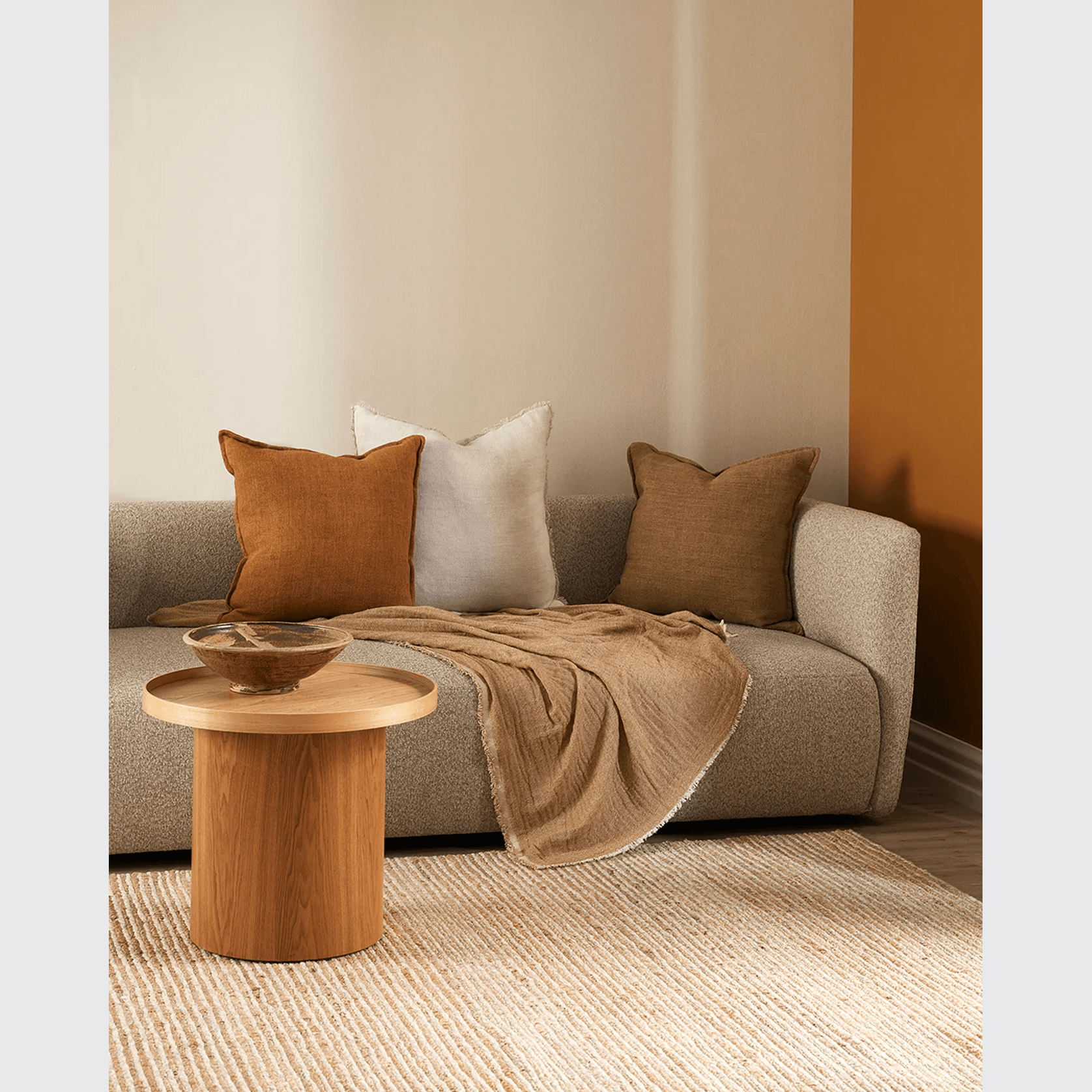 Baya Flaxmill Handwoven Linen Cushion - Pecan gallery detail image