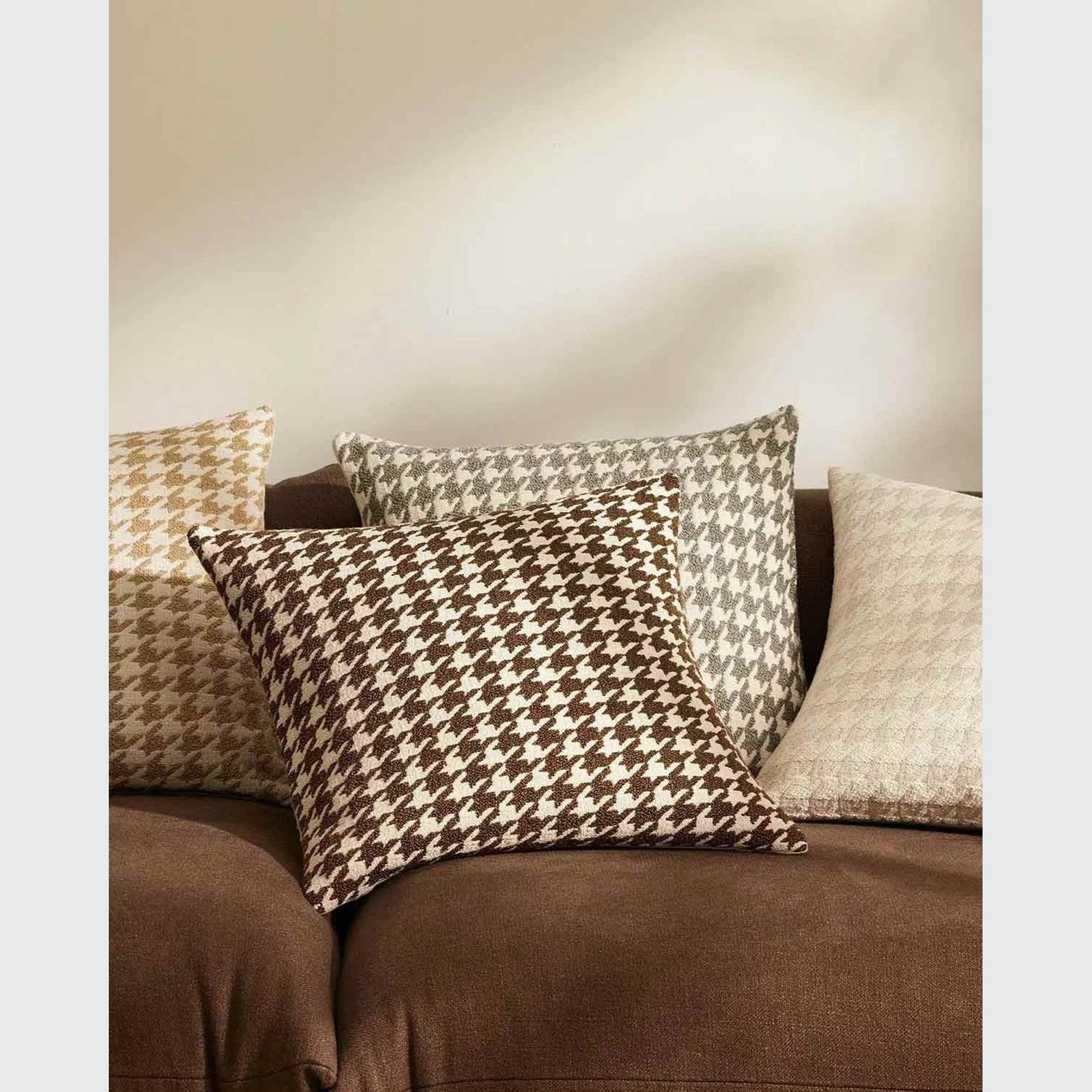 Weave Home Giovanni Cushion - Mist | Bouclé Houndstooth gallery detail image