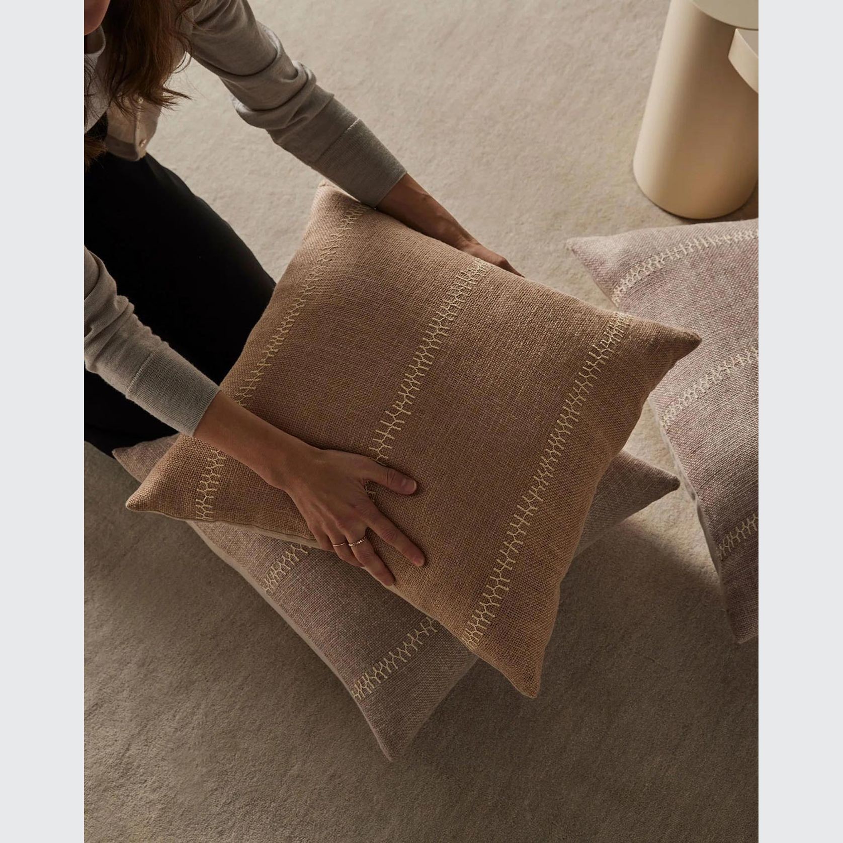 Weave Home Maddalena Cushion - Oatmeal | Two Sizes gallery detail image