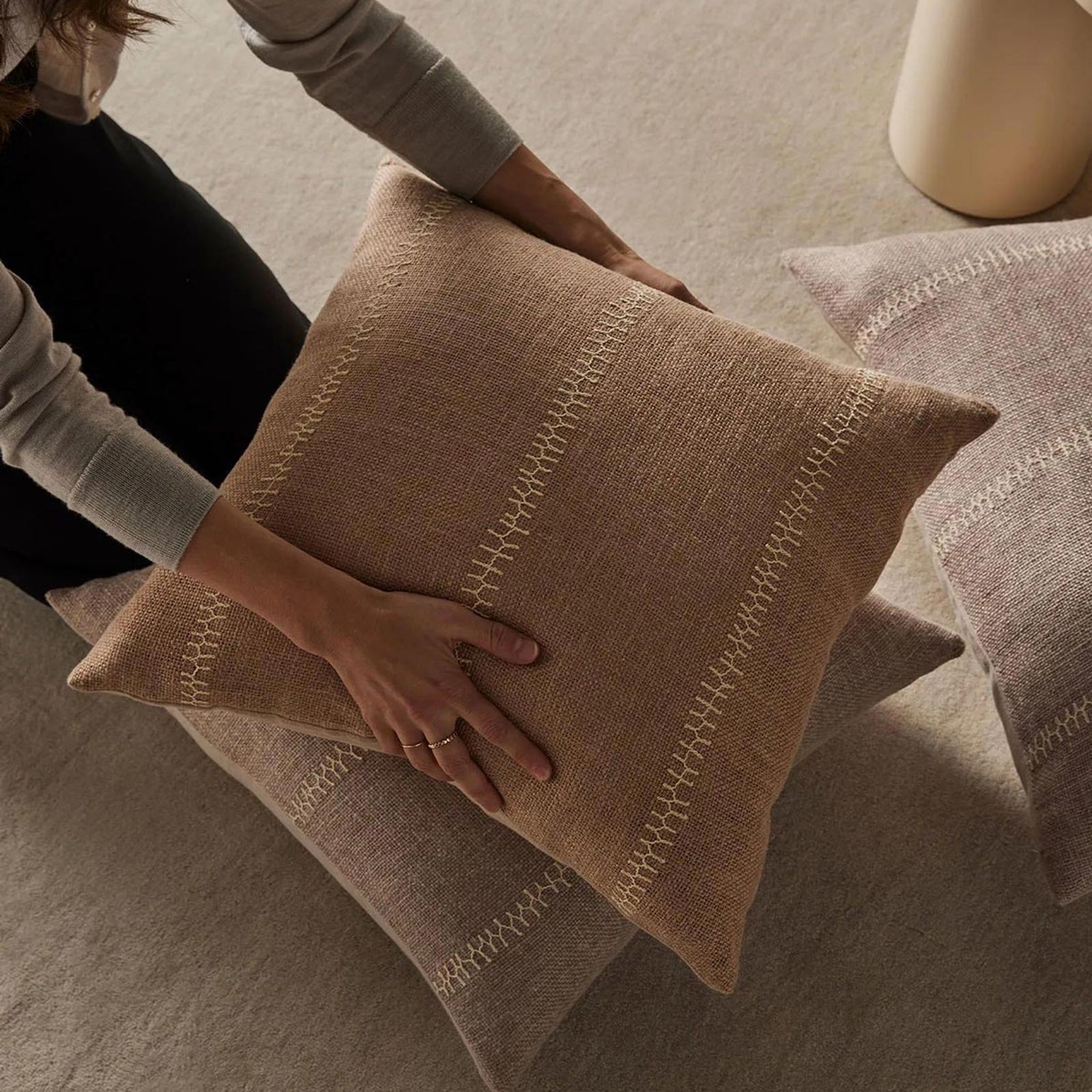 Weave Home Maddalena Cushion - Oatmeal | Two Sizes gallery detail image