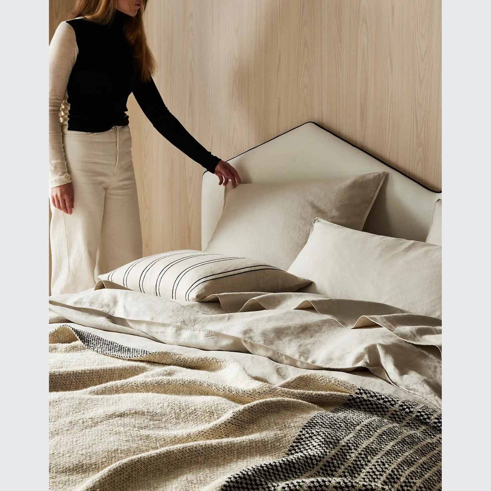 Weave Home Vinnie Striped Cushion - Glacier | Square and Lumbar gallery detail image