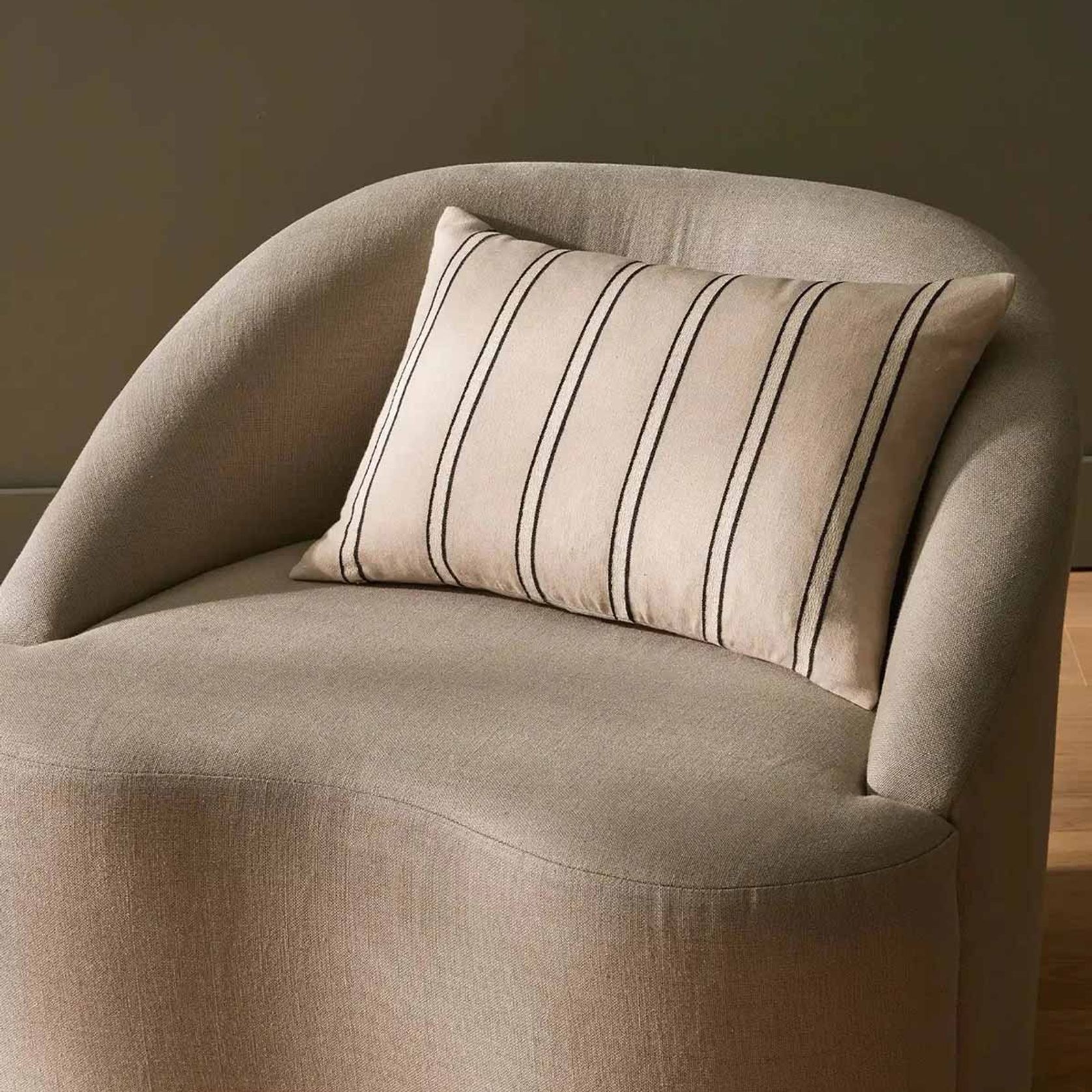 Weave Home Vinnie Striped Cushion - Natural | Square and Lumbar gallery detail image