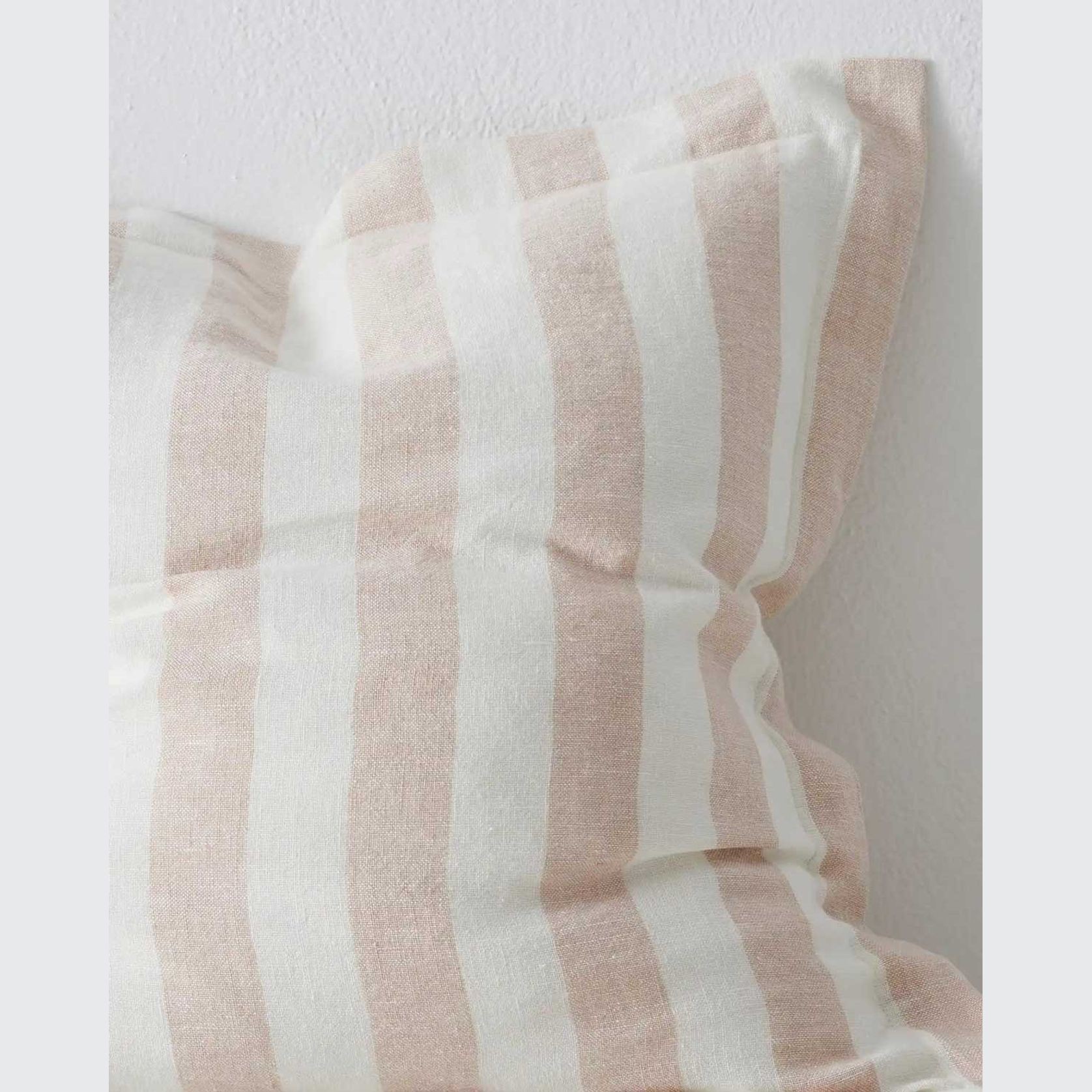 Weave Home Vito Striped Linen Cushion - Blush | 50 x 50cm gallery detail image