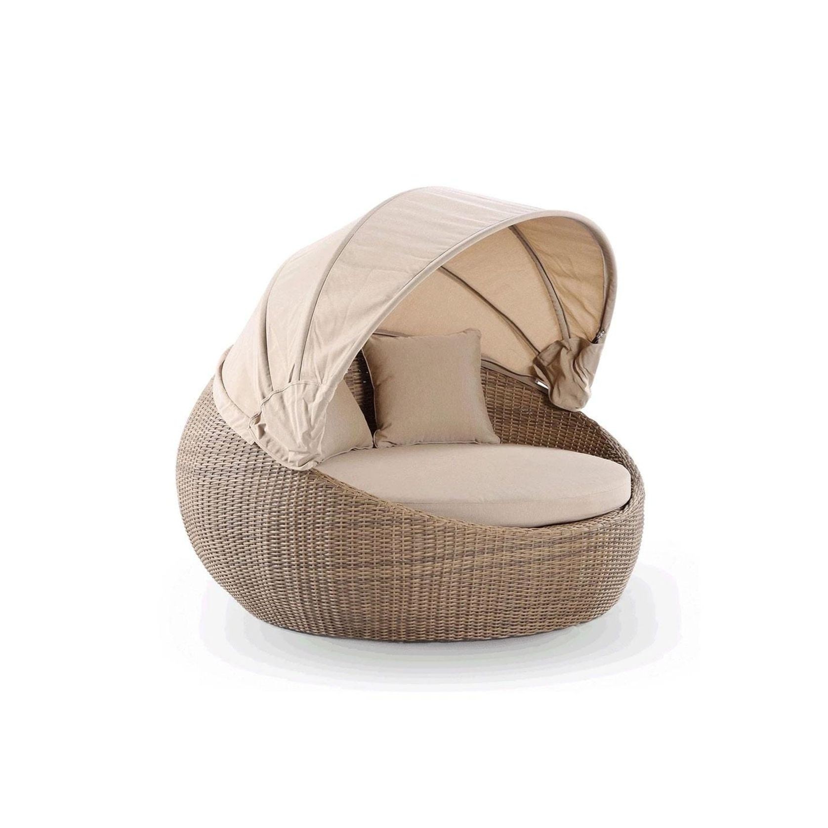 Newport Outdoor Wicker Round Daybed with Canopy gallery detail image