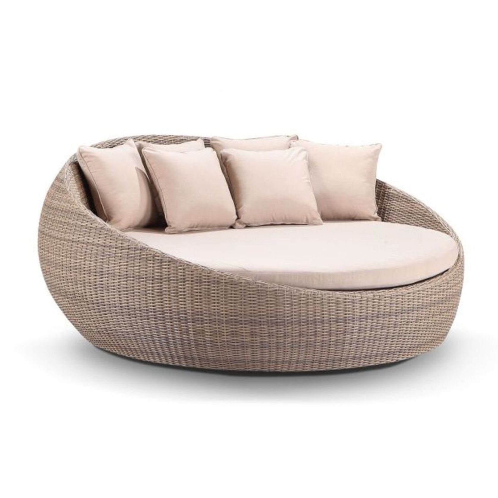 Large Newport Round Outdoor Wicker Daybed gallery detail image