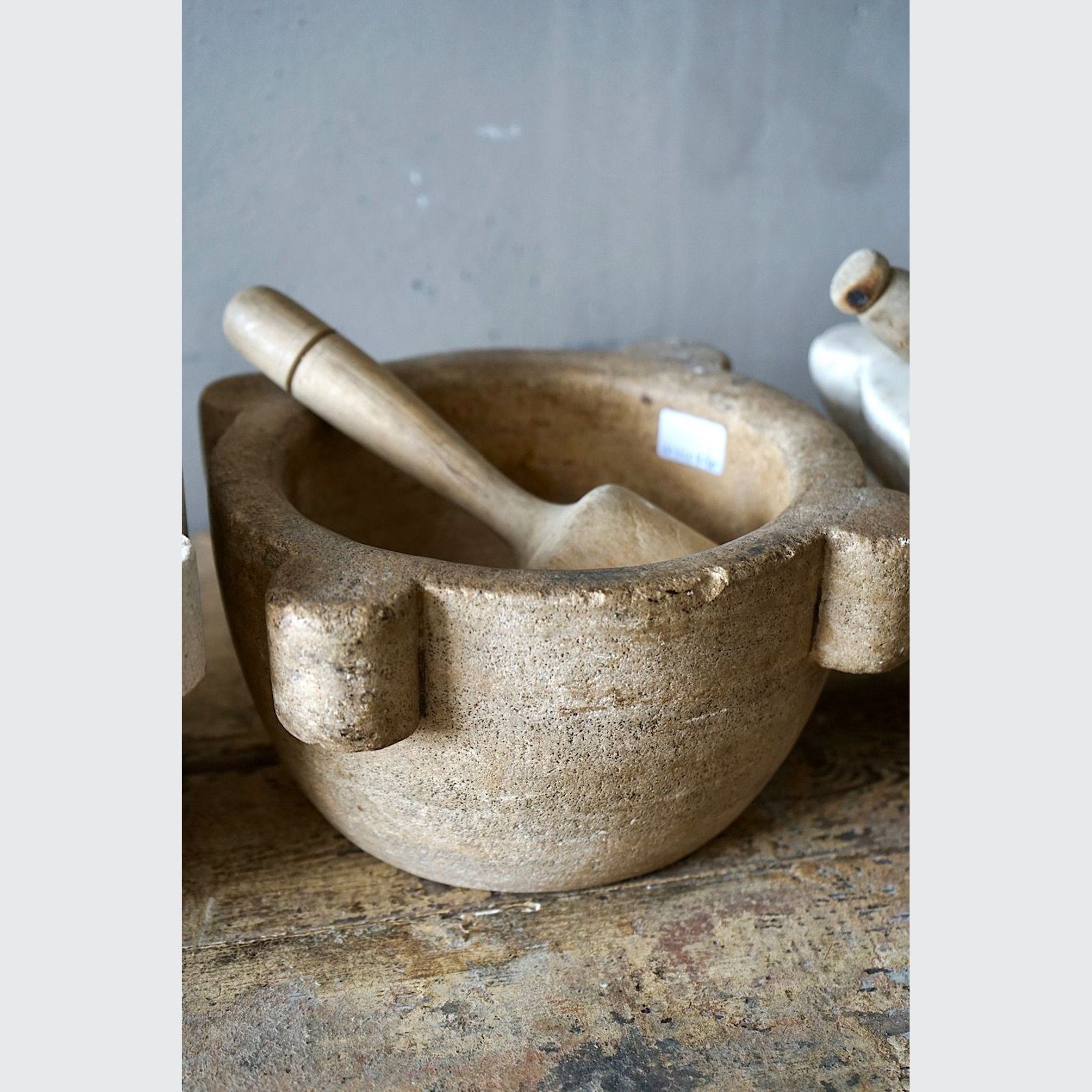 Antique French Marble Mortar & Pestle gallery detail image