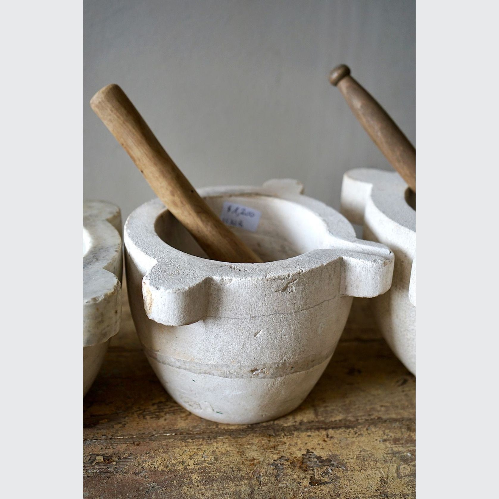 Antique French Marble Mortar & Pestle gallery detail image