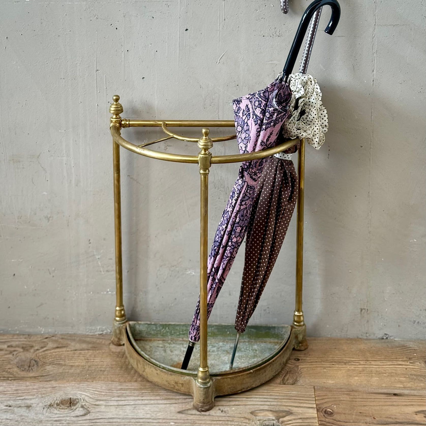 Antique French Brass Umbrella Stand gallery detail image