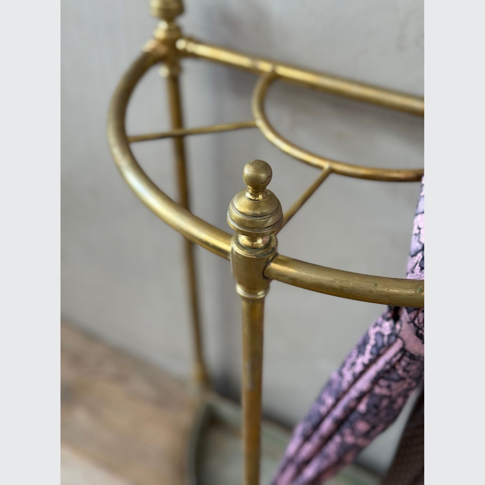 Antique French Brass Umbrella Stand gallery detail image
