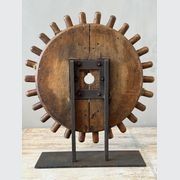Large Antique Mounted Wooden Cog gallery detail image