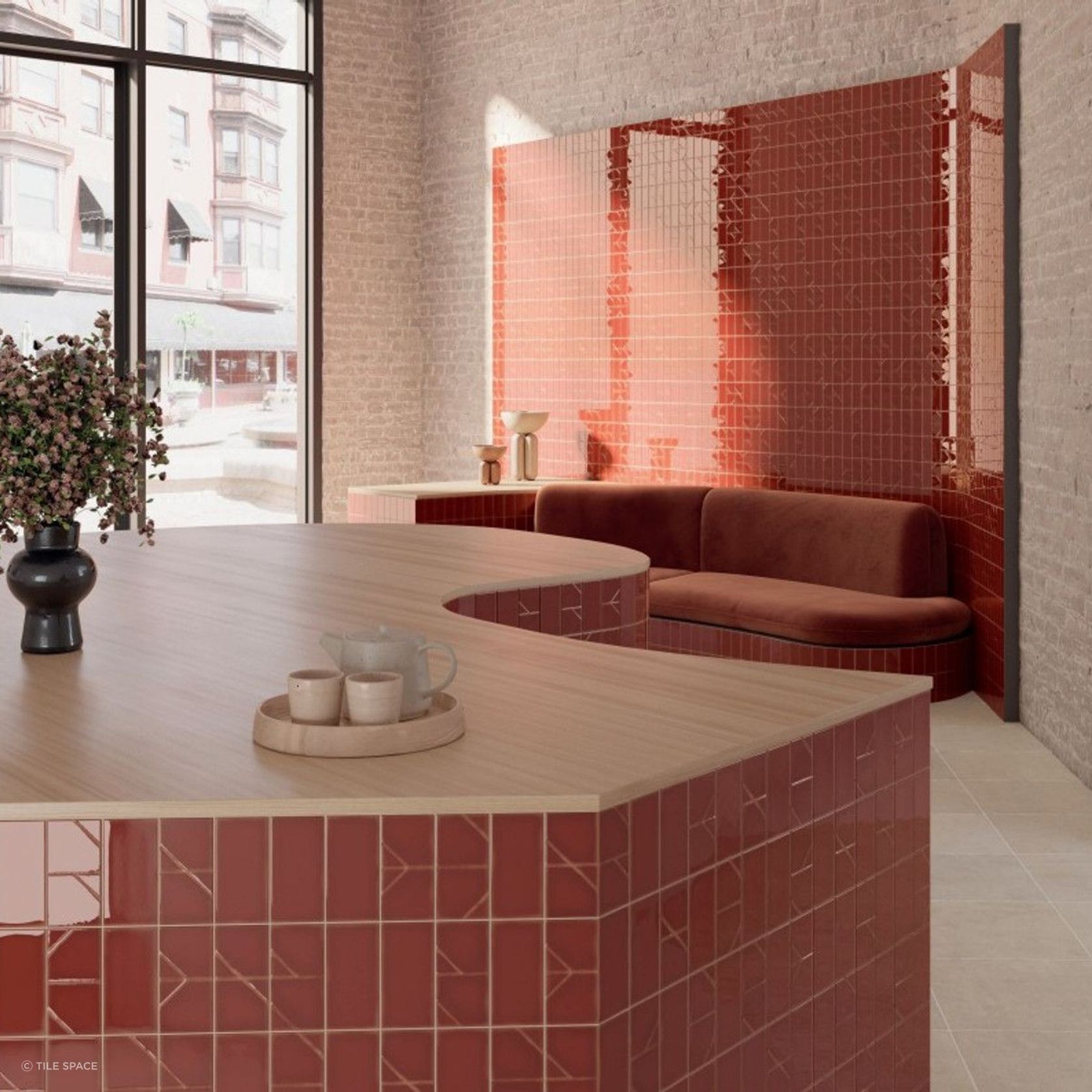 Yoko | Origami Bordo Gloss | 62x125 gallery detail image