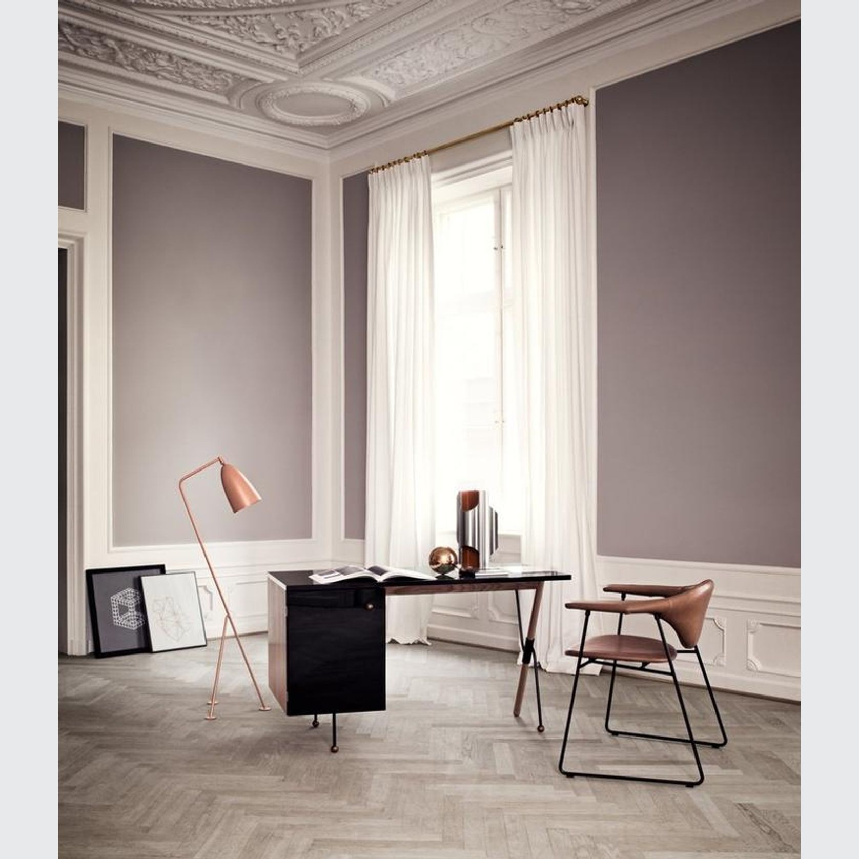 62 Desk with Black Cabinet by Gubi gallery detail image