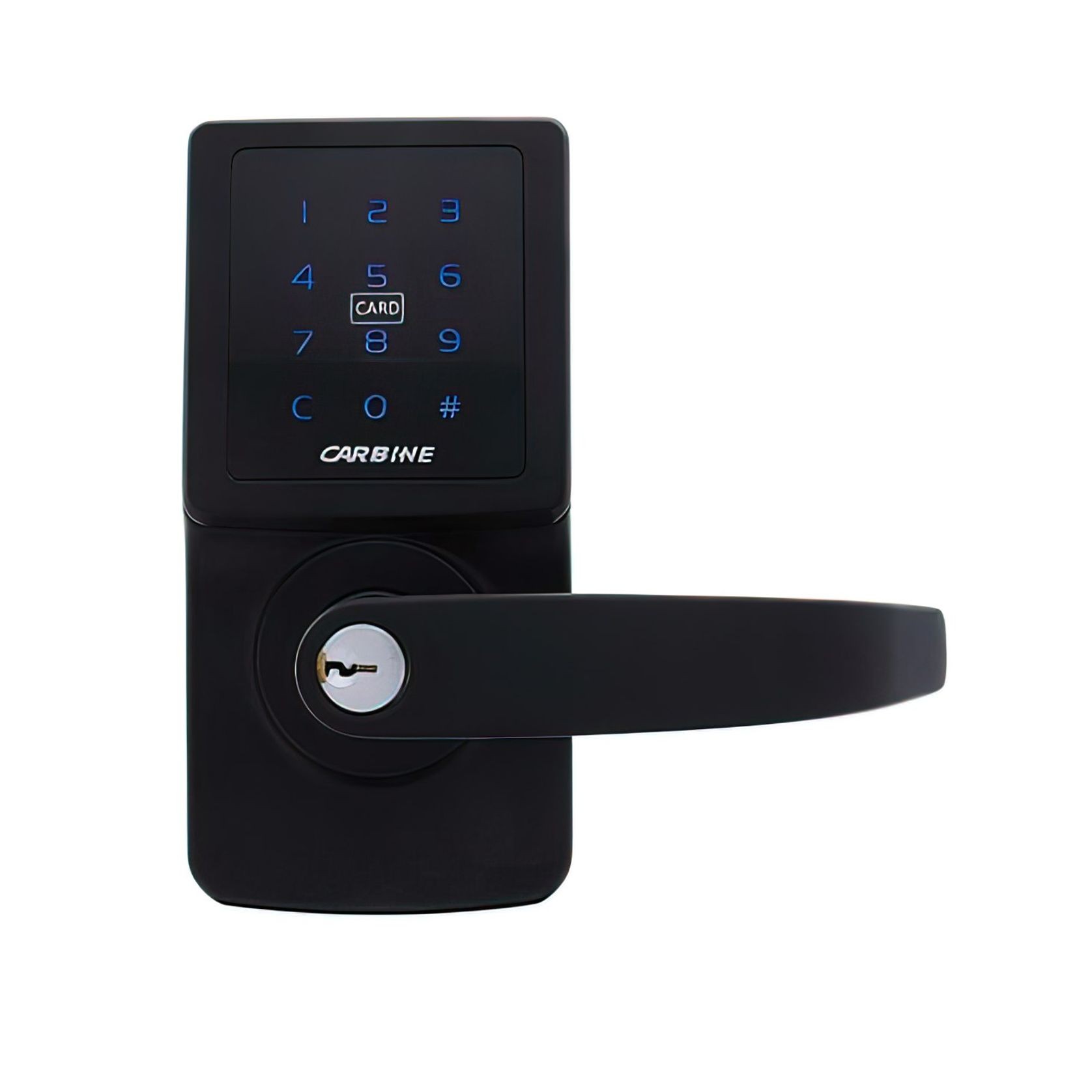 Carbine Electronic Door Lever Set Touch Screen Matt Black CEL-3IN-1MB8MBKIT gallery detail image