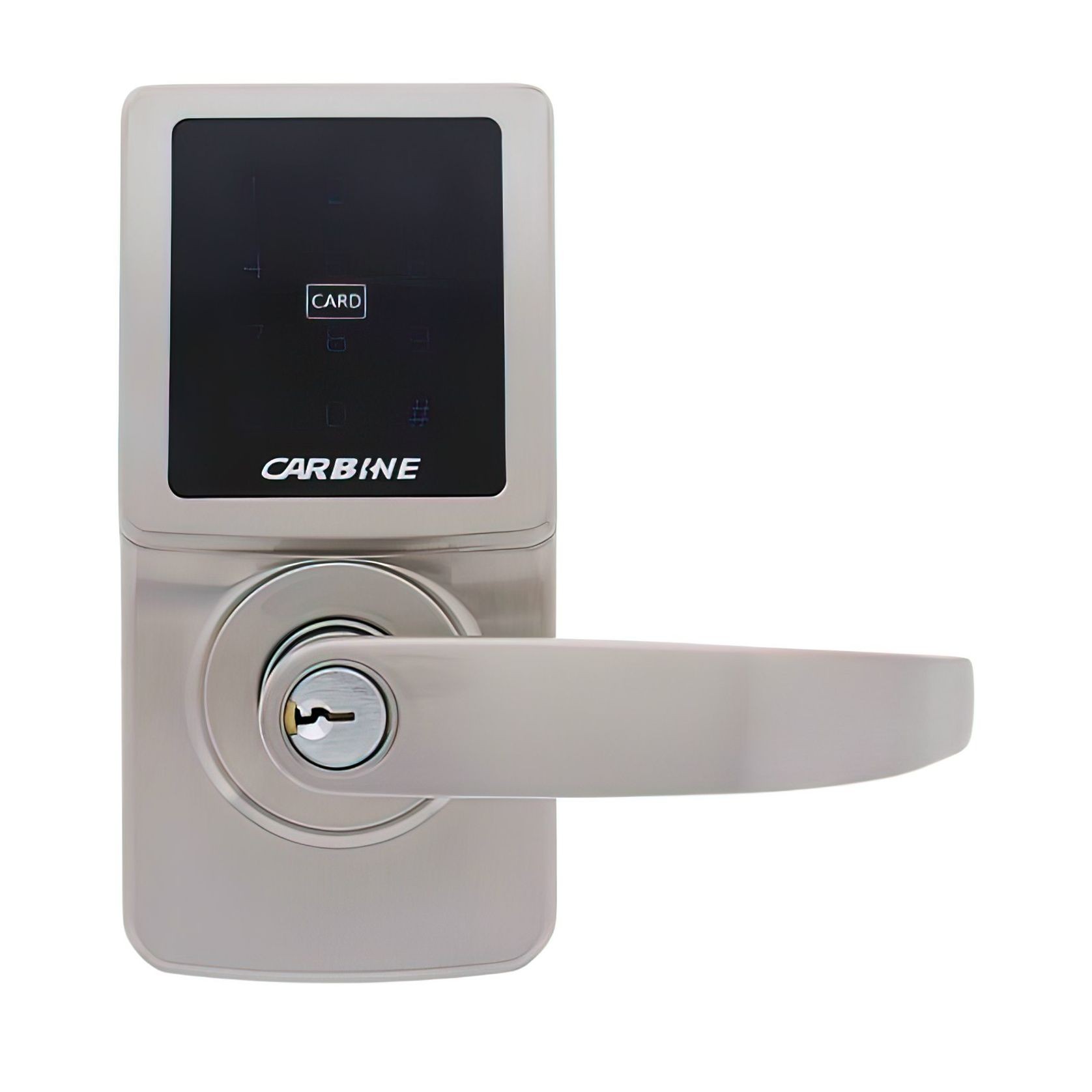 Carbine Electronic Door Lever Set Touch Screen Satin Nickel CEL-3IN1-SL8SNKIT gallery detail image