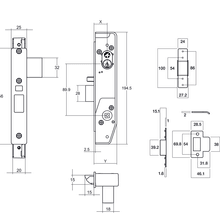 Lockwood Narrow Mortice Lock Kit Cyl/Turn/Handles Black gallery detail image