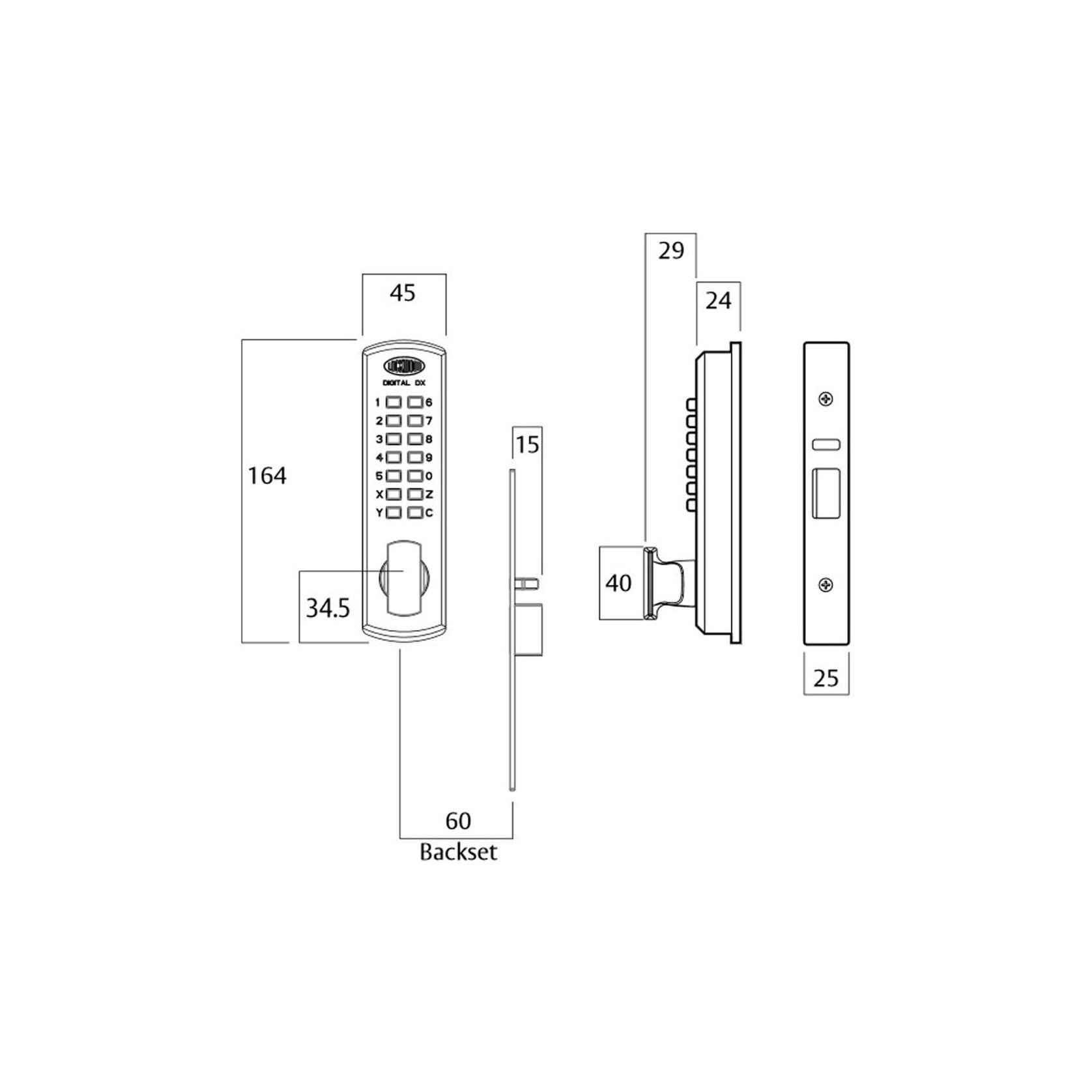 Lockwood Digital Door Lock Left Hand 3572DXKOLSC gallery detail image
