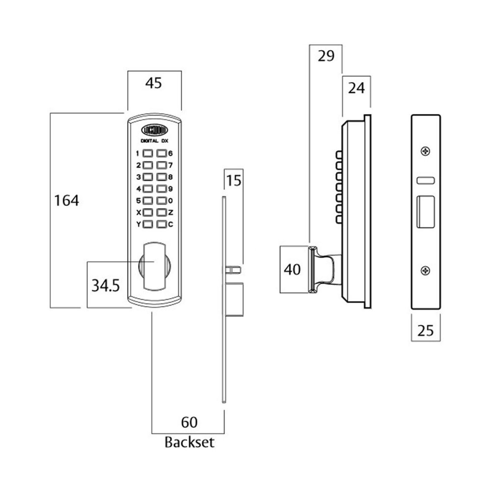Lockwood Digital Door Lock Left Hand 3572DXKOLSC gallery detail image