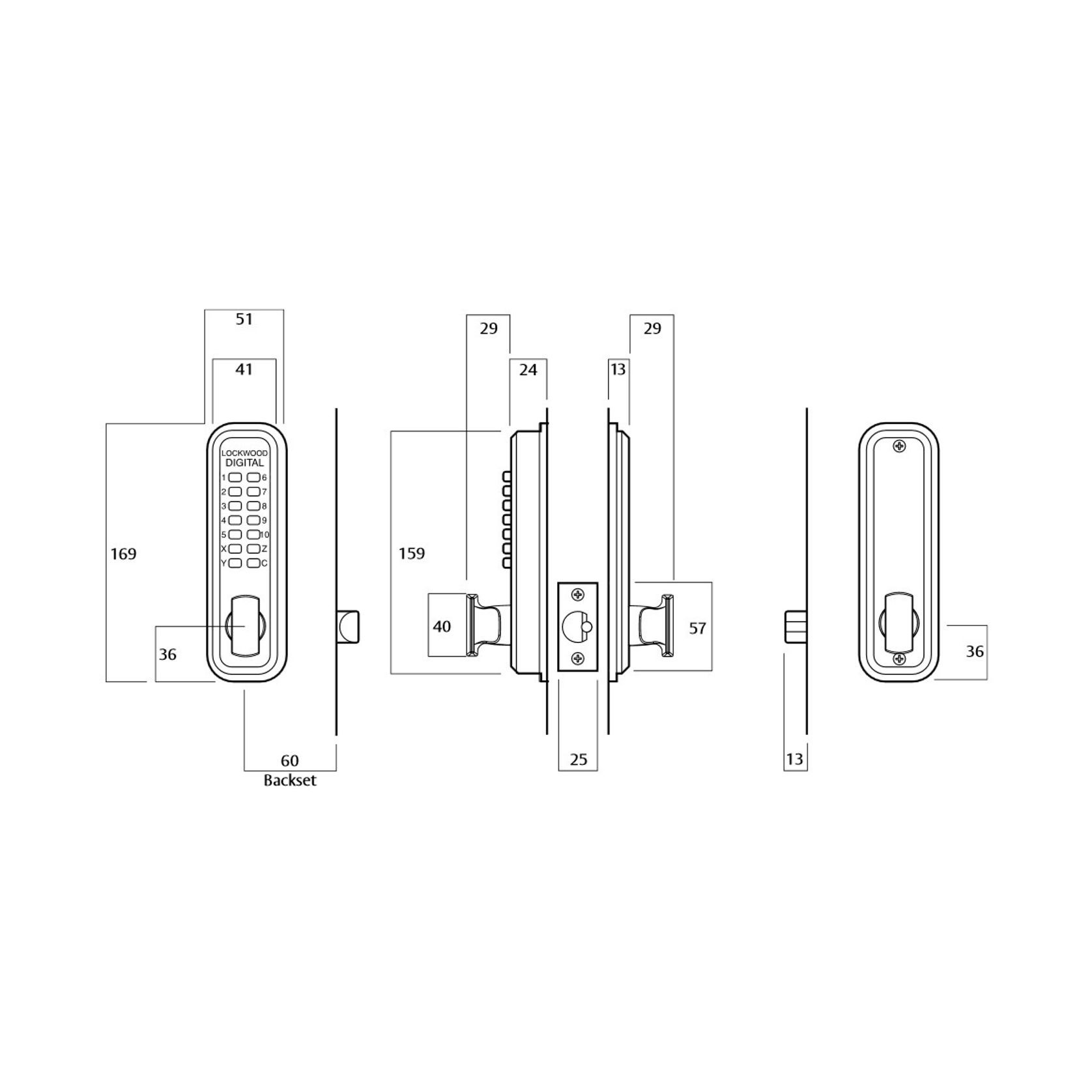 Lockwood Digital Door Lock Entrance Set Satin Chrome 530DXSC *Display Pack* gallery detail image
