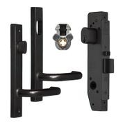 Lockwood Narrow Mortice Lock Kit Cyl/Turn/Handles Black gallery detail image